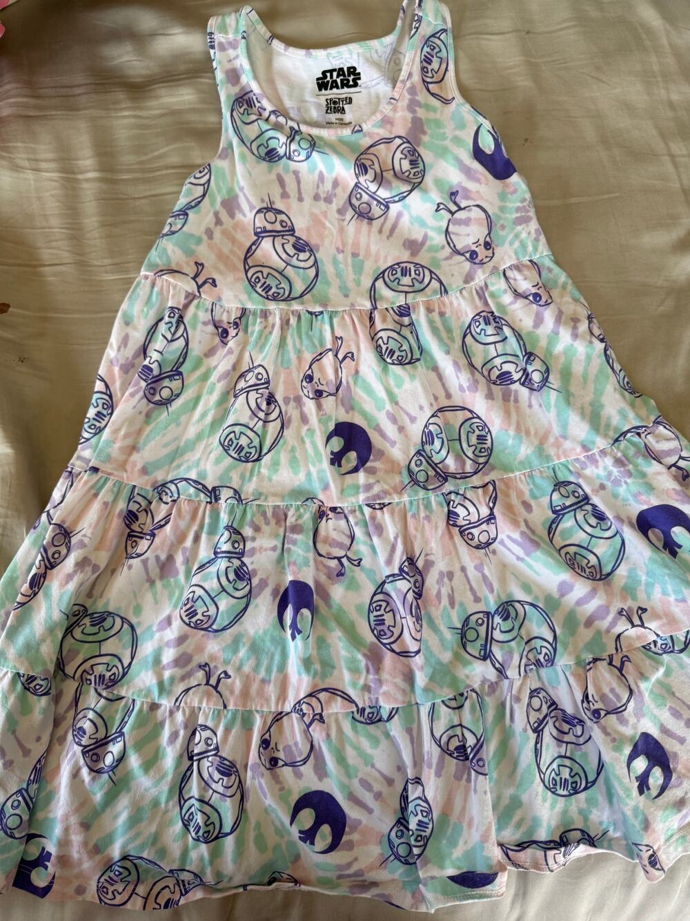 Spotted Zebra Star Wars Tye Die tank dress size 8